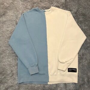 Social Tourist Colorblock Pullover‎ Sweatshirt Womens XS Oversized Comfy Casual